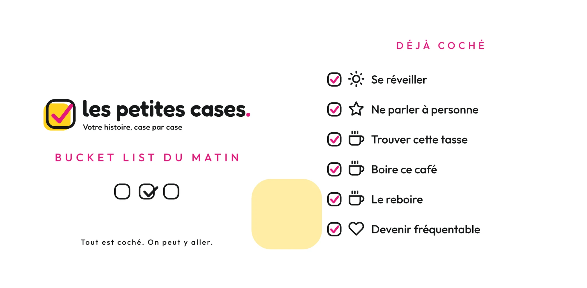 La planche « Déjà coché », à plat